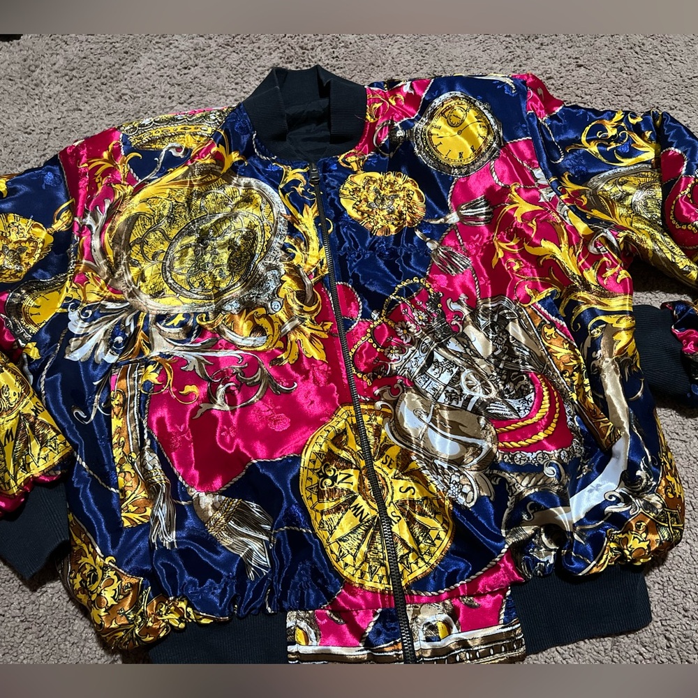 Vintage Vibrant Multicolor Bomber Jacket